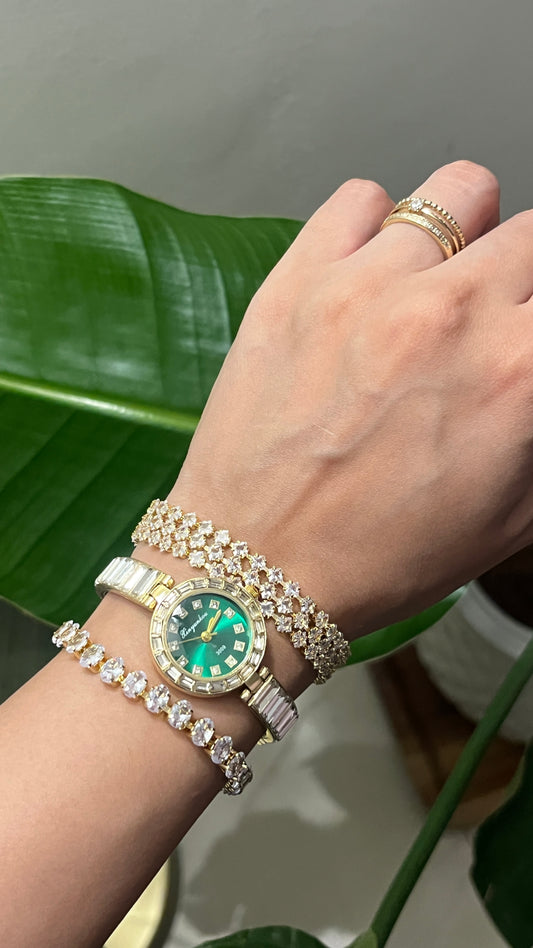 Triple Layered Crystal Bracelet