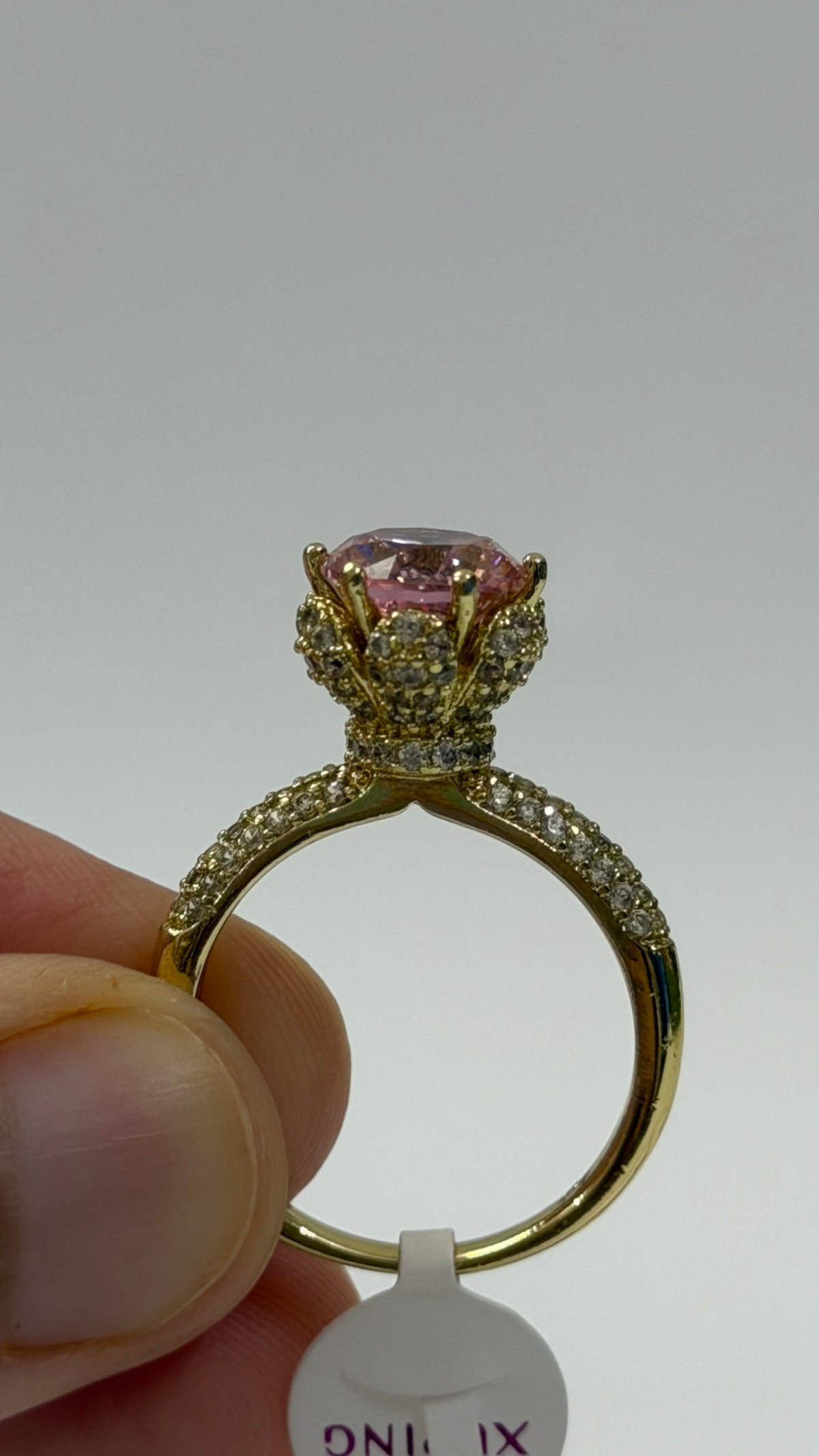 Princess Diamond Pink Ring size 7