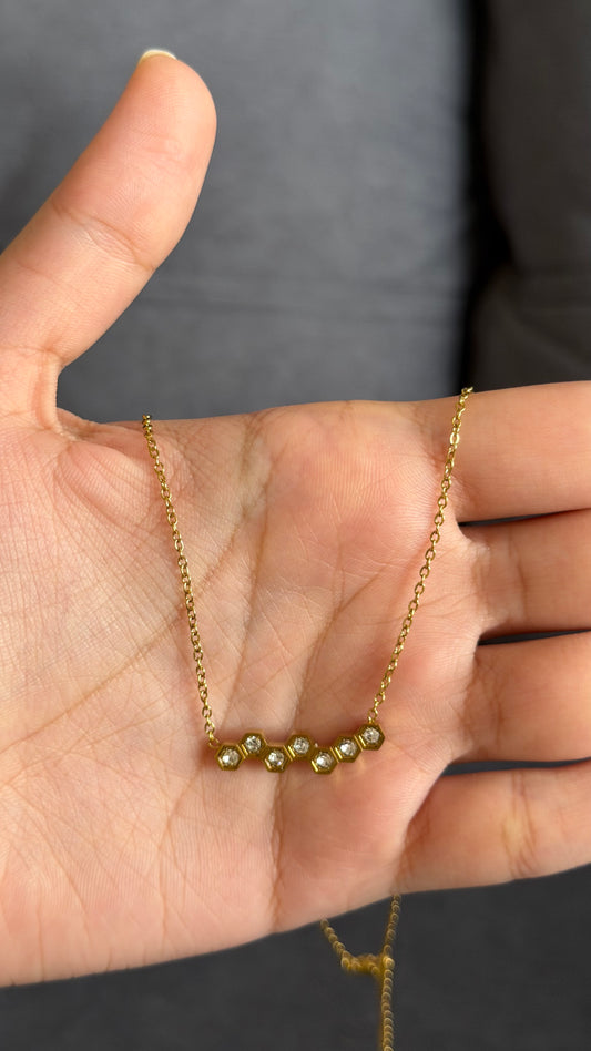 Multi studded shaped necklace
