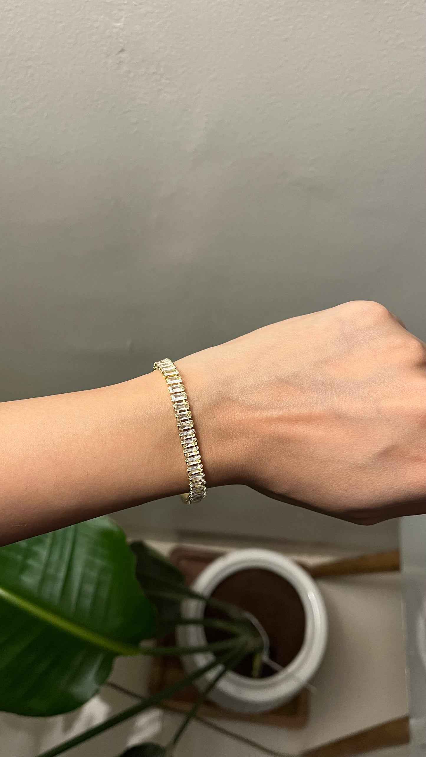 Crystal Gold Tennis Bracelet