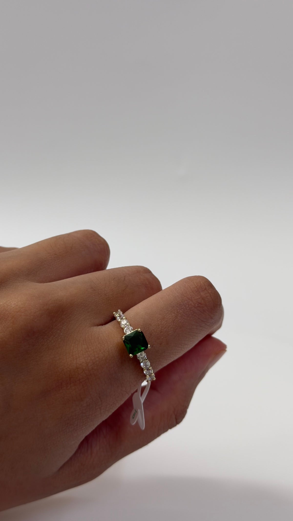 Diamond Emerald Green Ring size 9