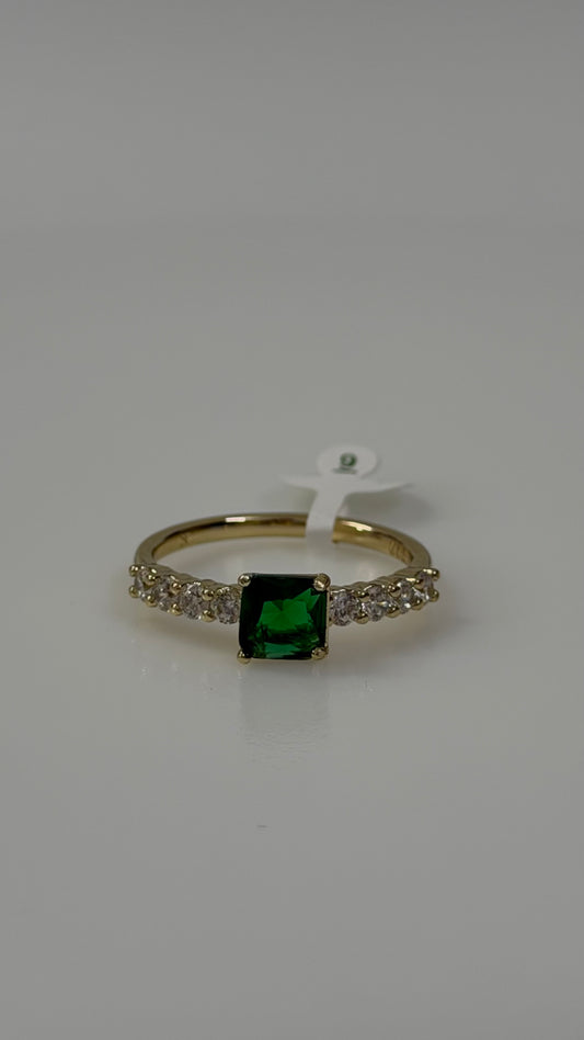 Diamond Emerald Green Ring size 9