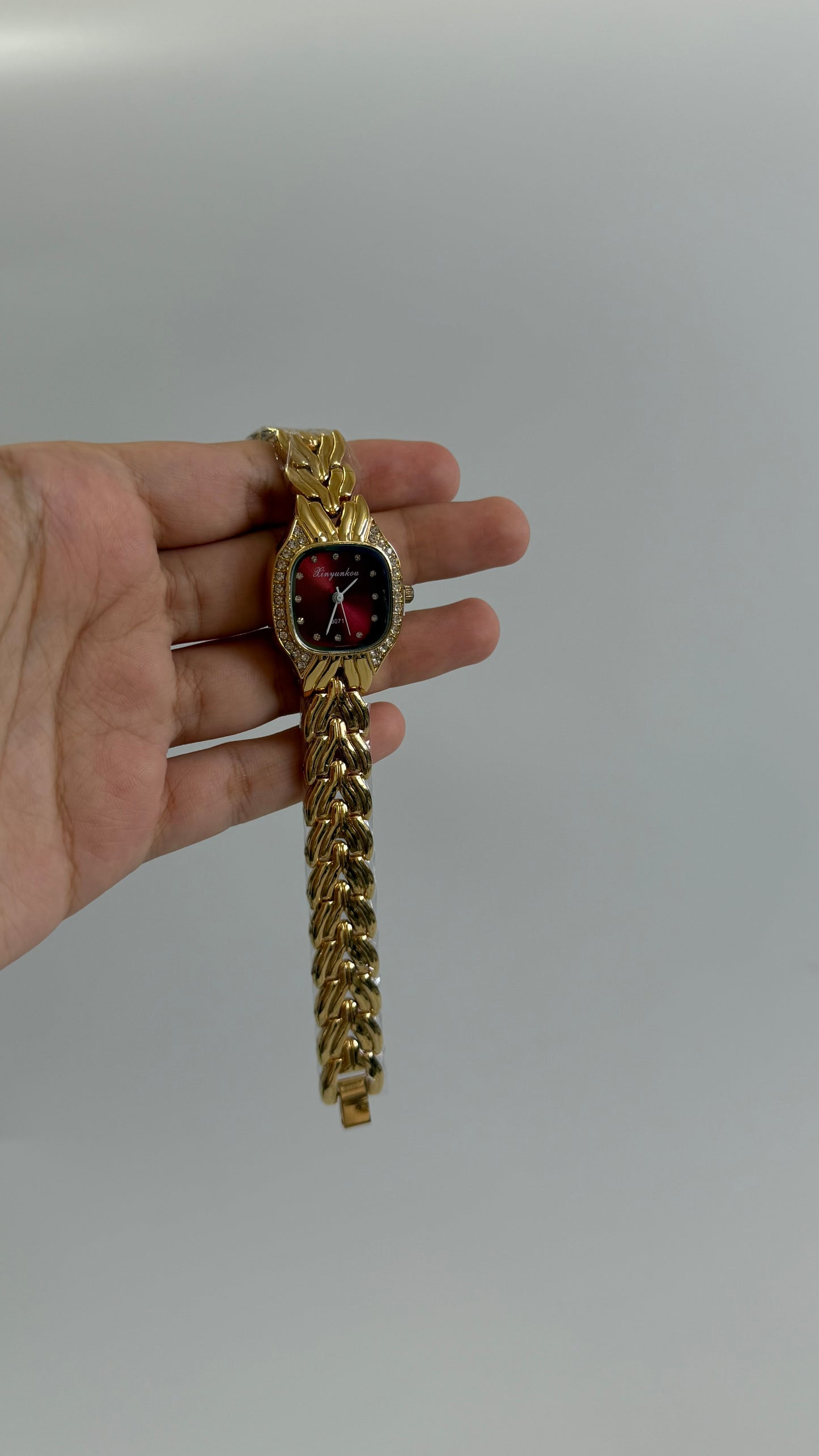 Gold Tone Maroon watch