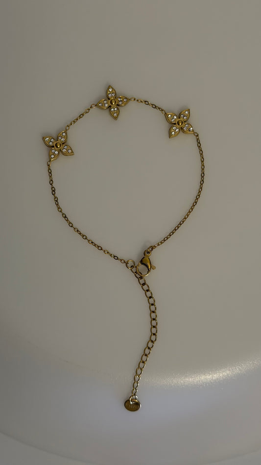Flower crystal Chain Bracelet