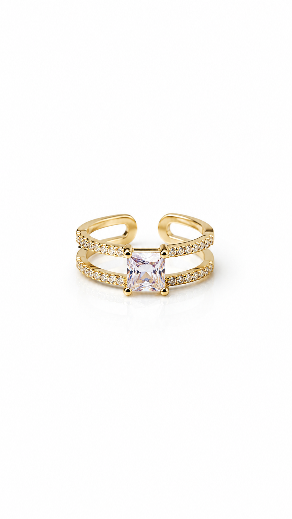 Adjustable Gold-Plated Statement Ring