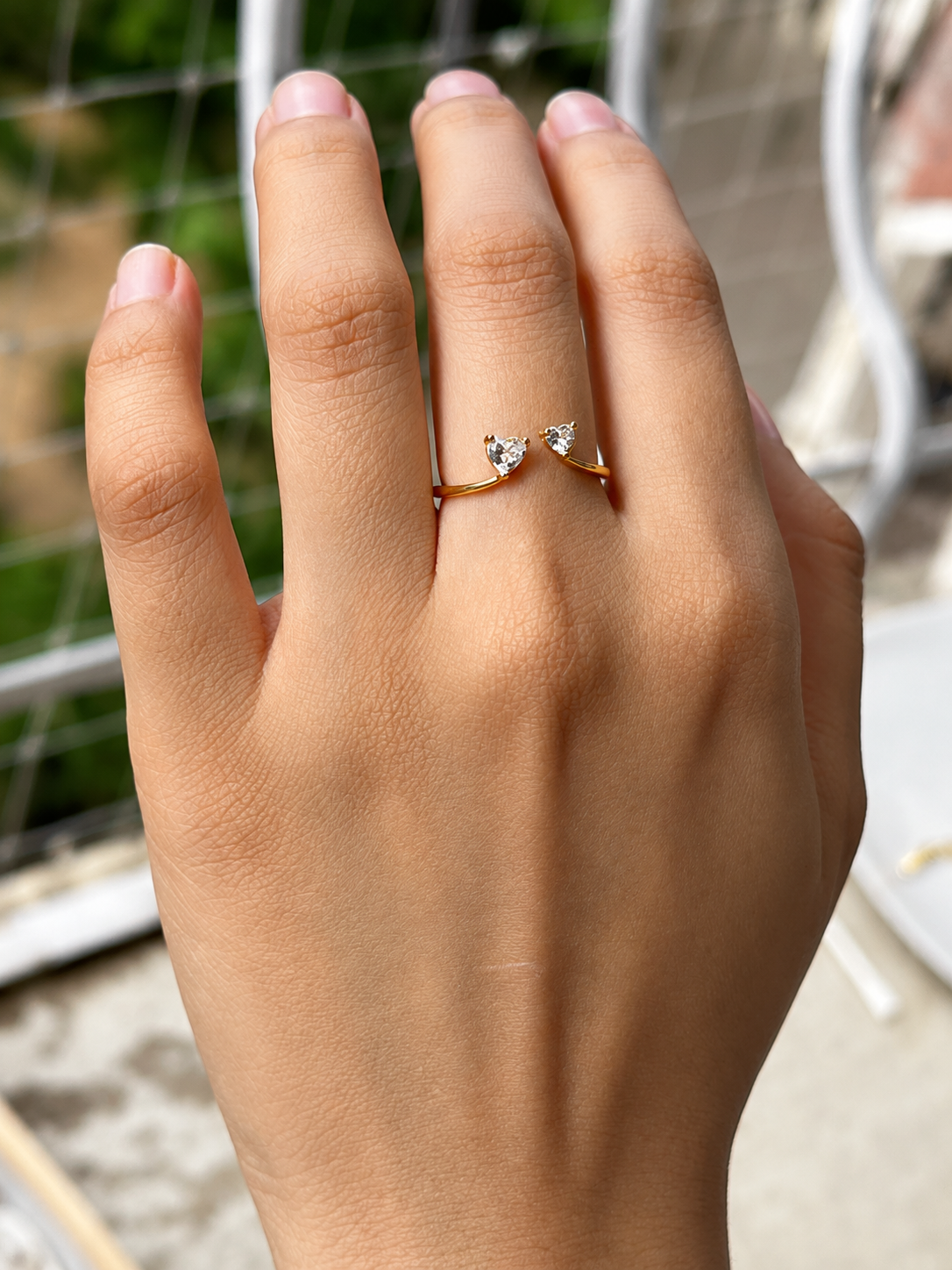 Twin Heart Open Ring
