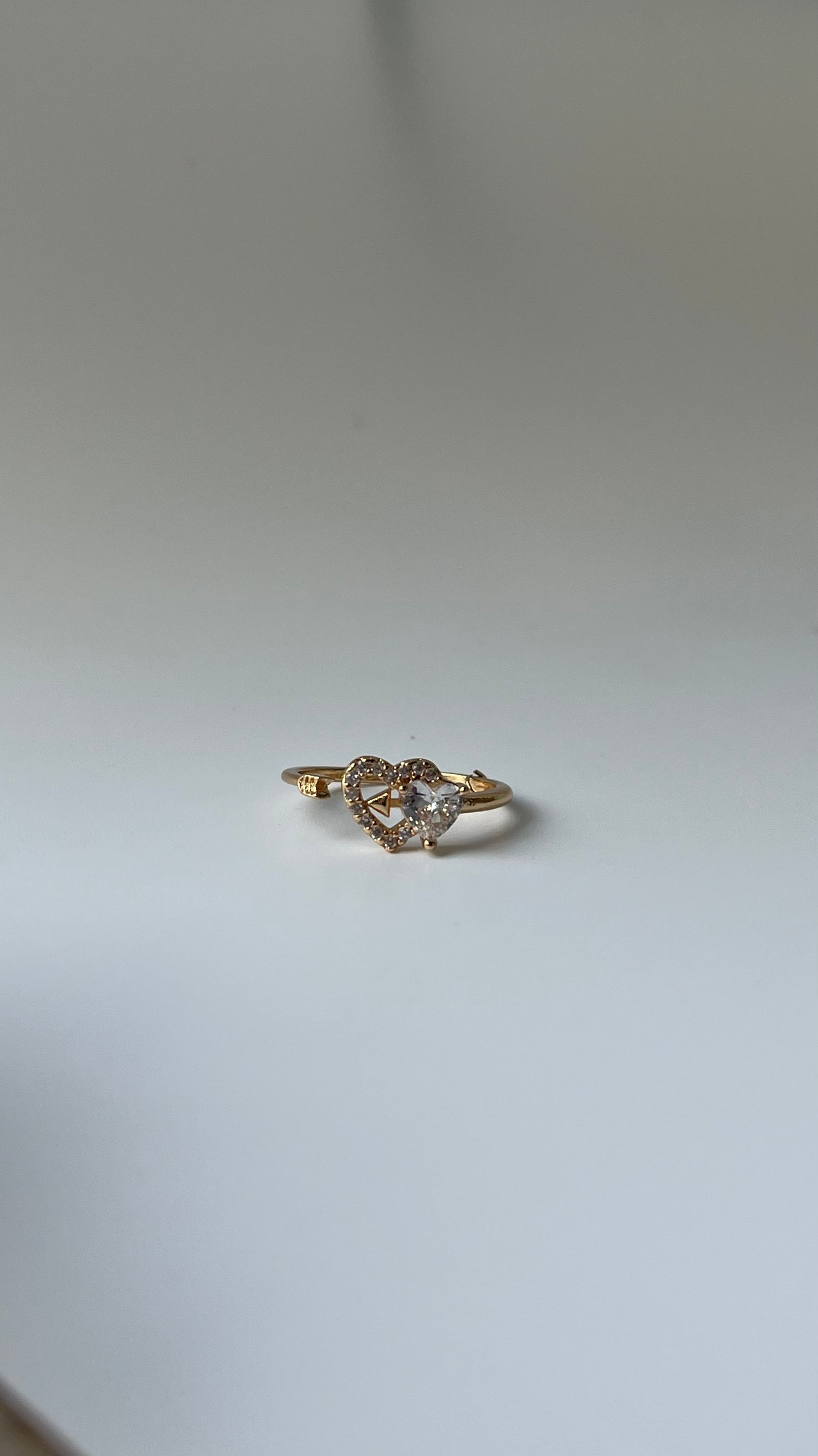 Minimalistic Dual Heart Diamond Ring