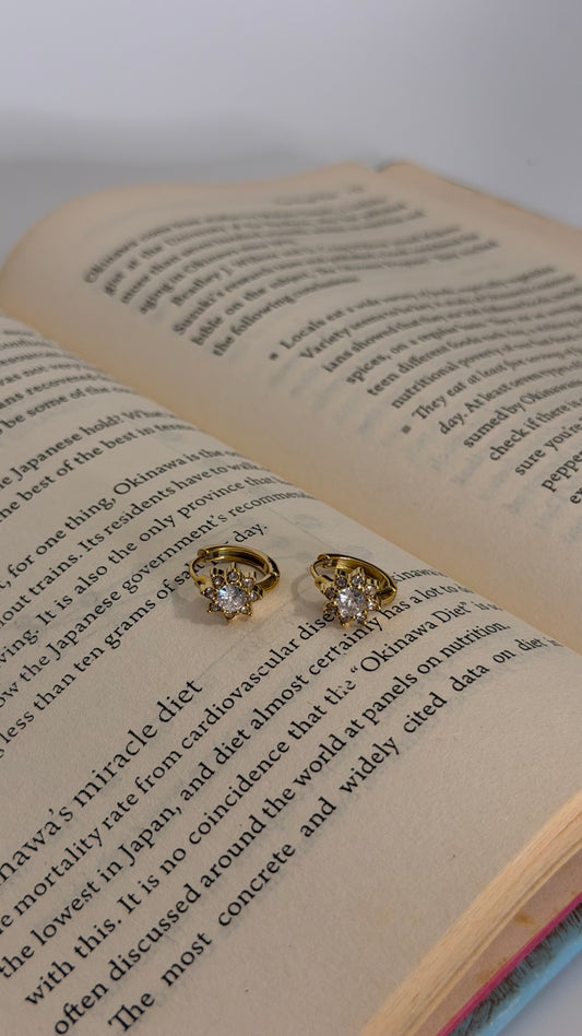 Minimal Flower Gold Earrings
