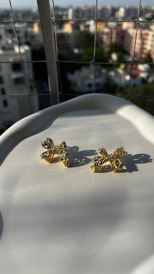 Gold Bow Earrings