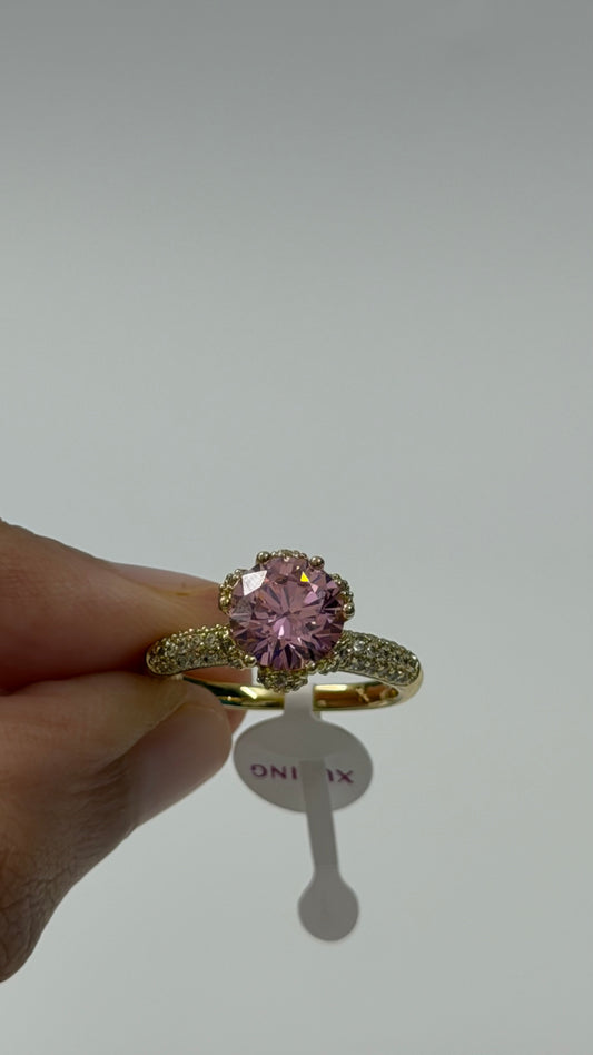Princess Diamond Pink Ring size 7