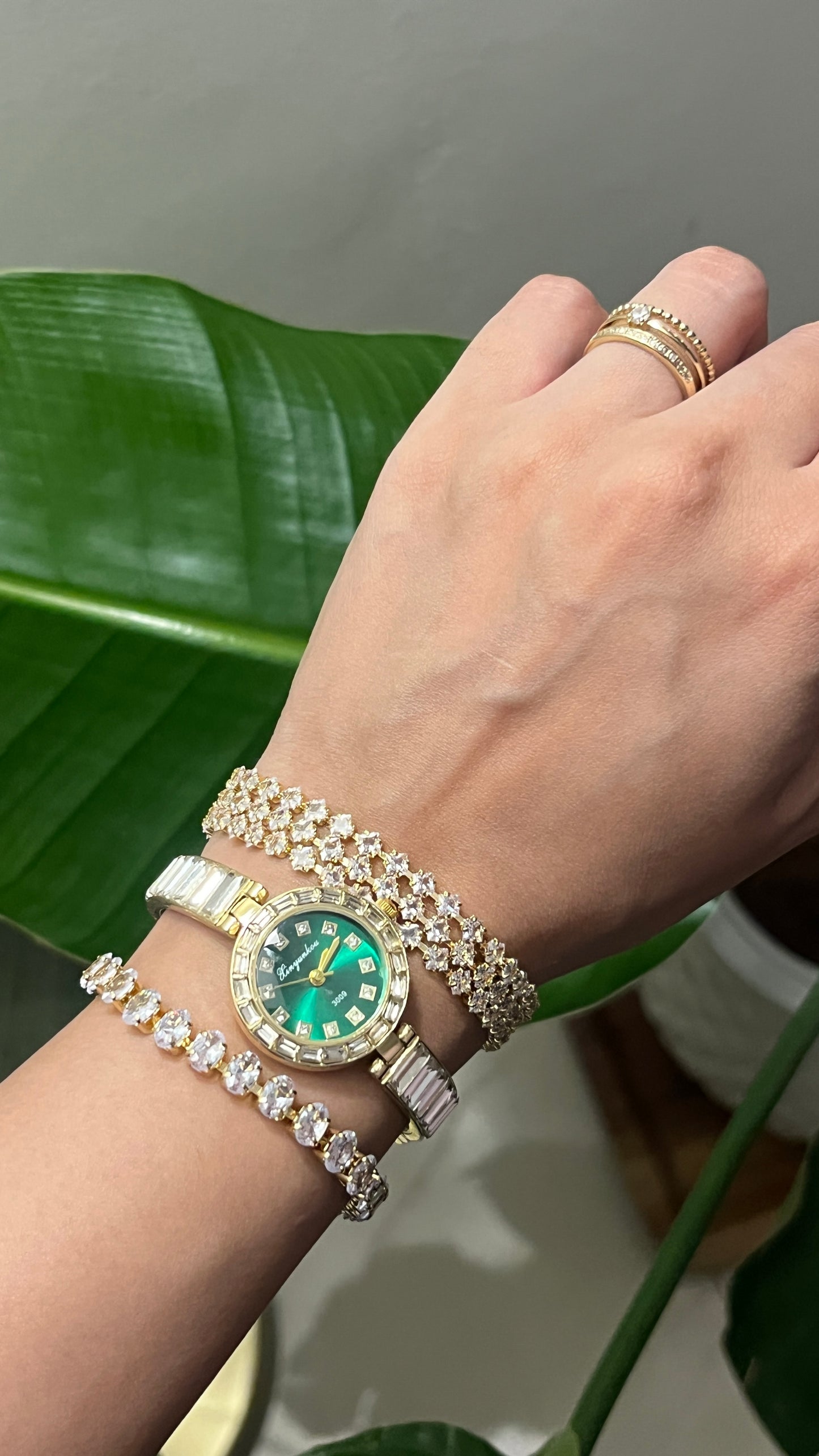 Triple layered Crystal Bracelet