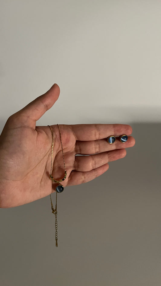 Blue Cat's Eye Set