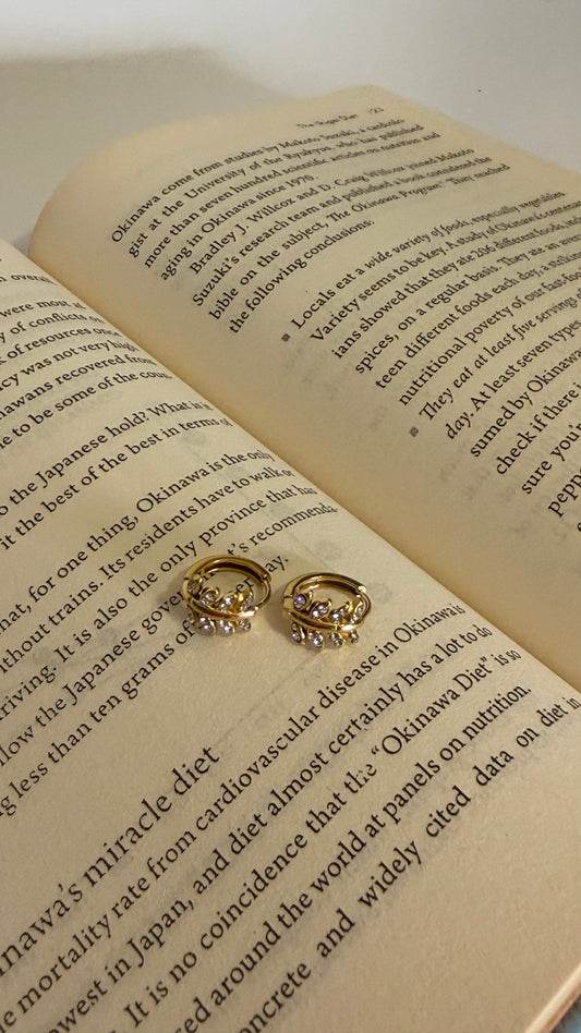 Minimal Flower Gold Earrings B