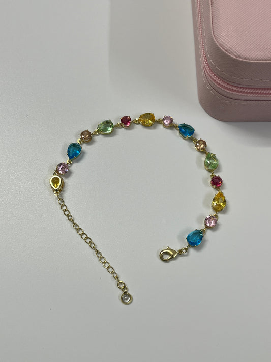 Rainbow Leaf Tennis Bracelet