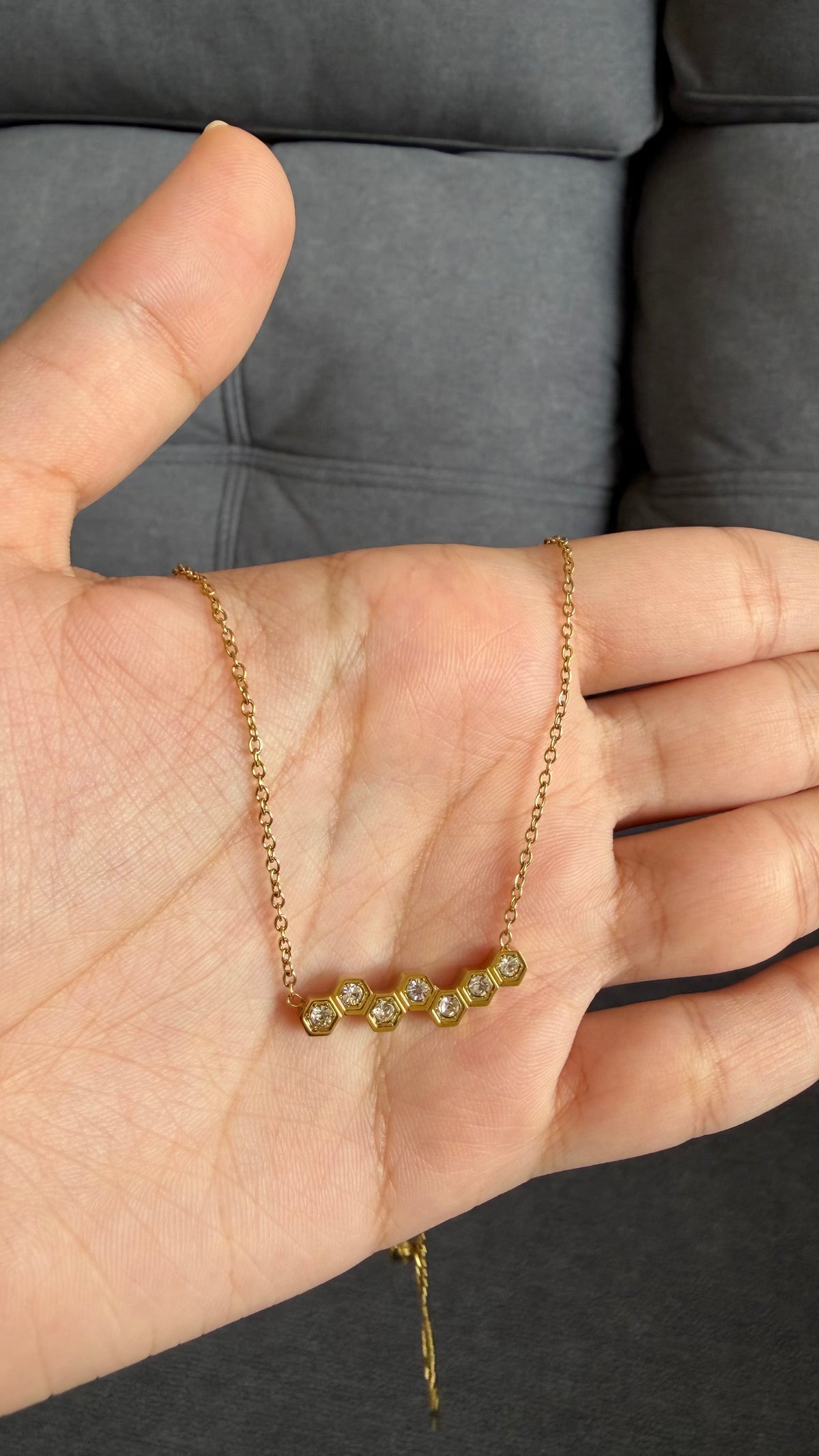 Multi studded shaped necklace