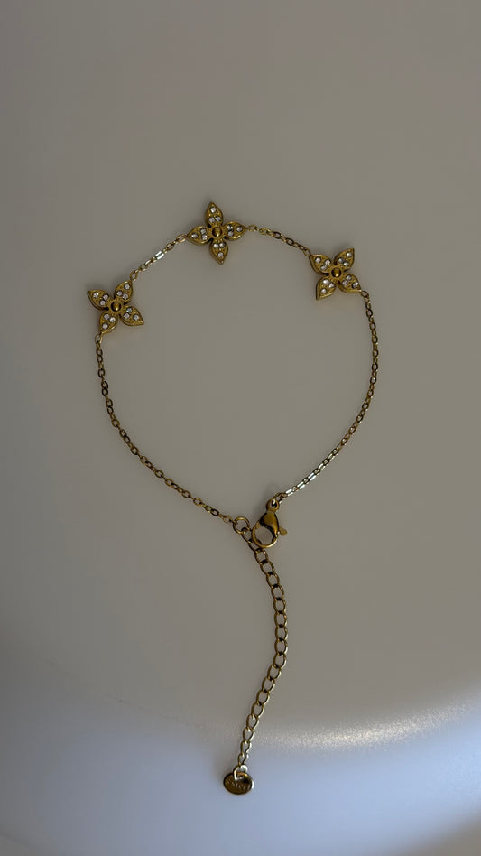Flower crystal Chain Bracelet