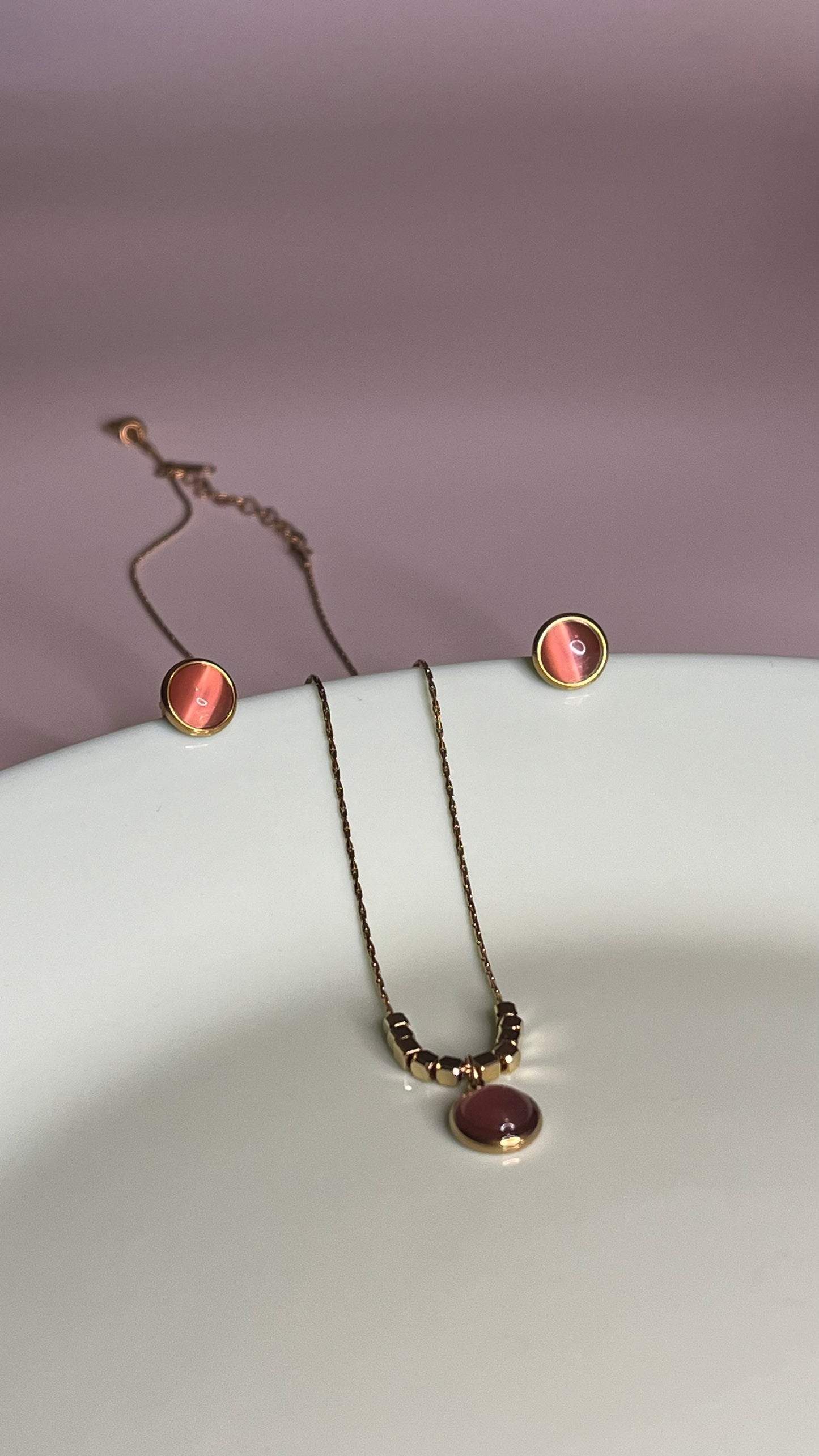 Oval Rose Coral Set