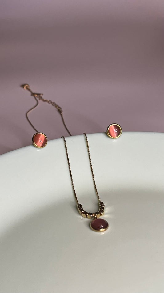 Oval Rose Coral Set