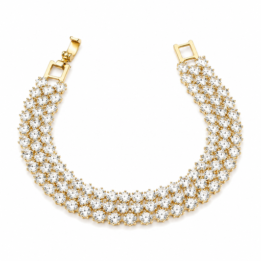 Triple Layered Crystal Bracelet