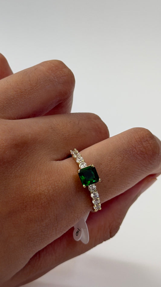 Diamond Emerald Green Ring size 9