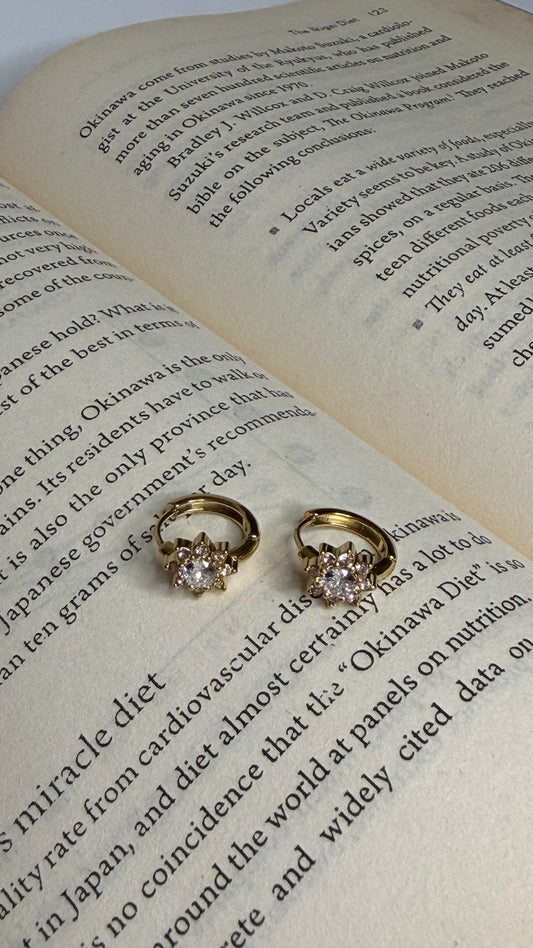 Minimal Flower Gold Earrings