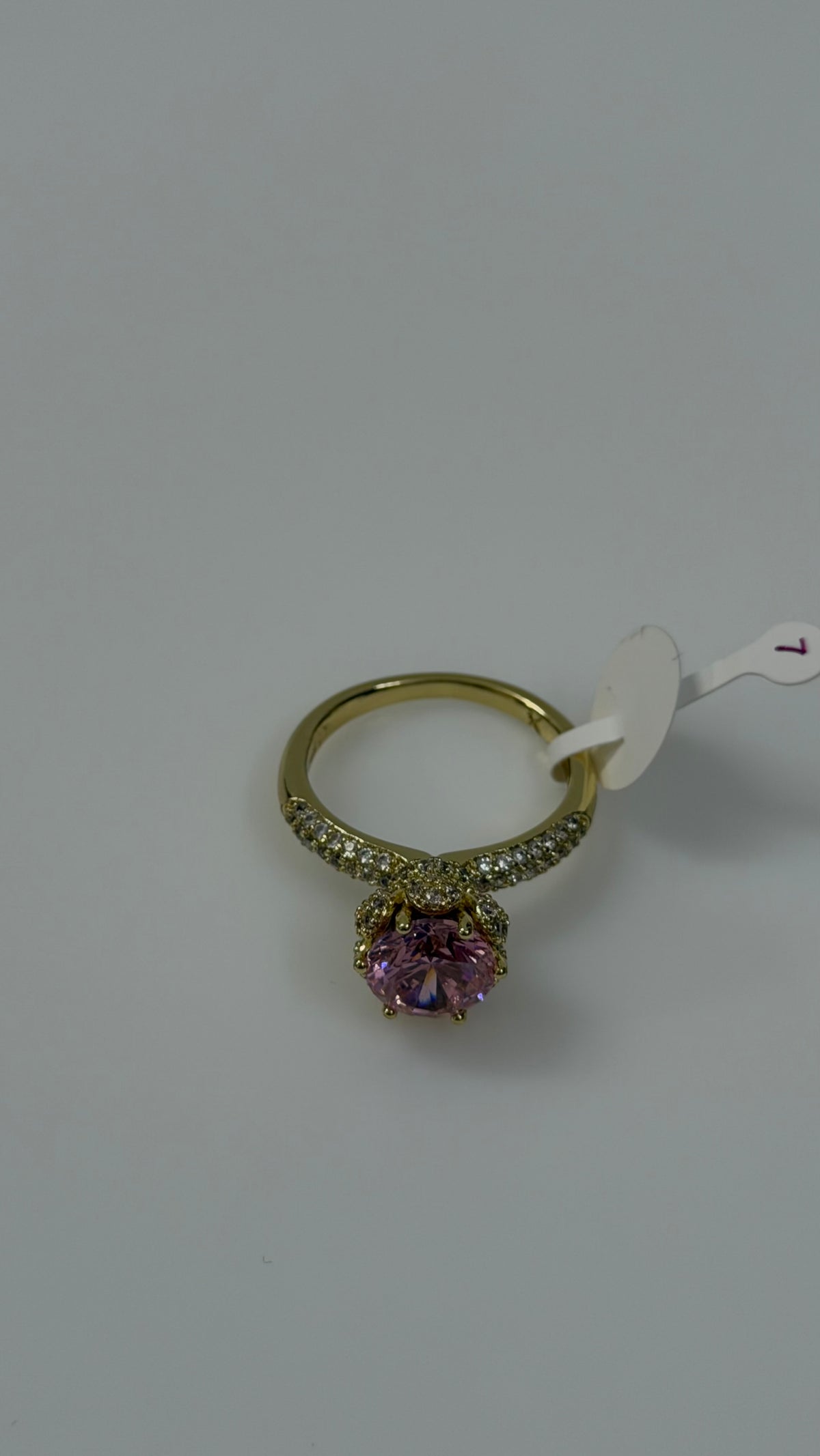 Princess Diamond Pink Ring size 7