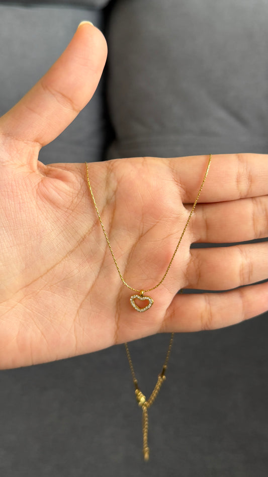 Heart studded necklace