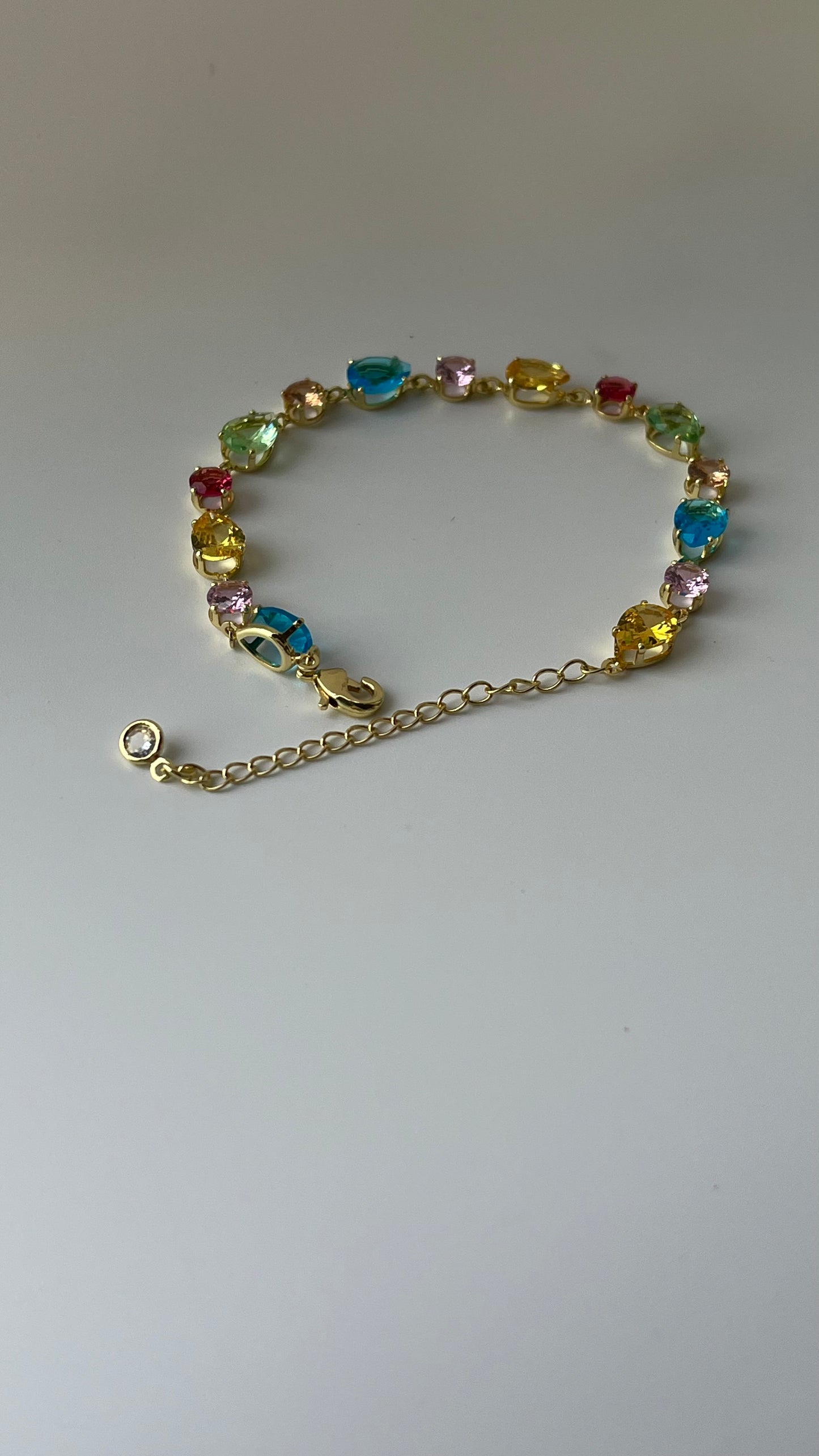 Rainbow Crystal Charm Bracelet