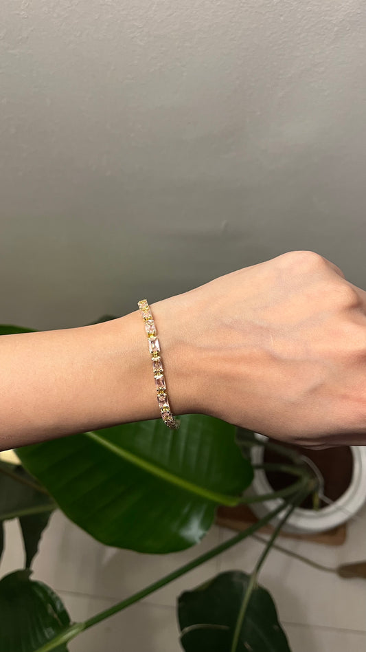 Pink Crystal Tennis Bracelet