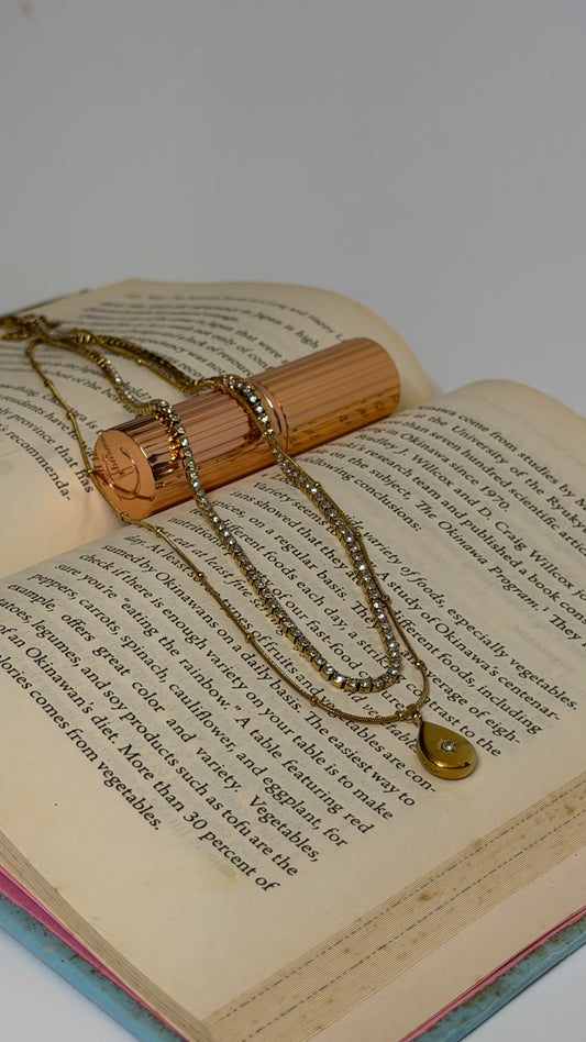 Gold studded dual necklaces