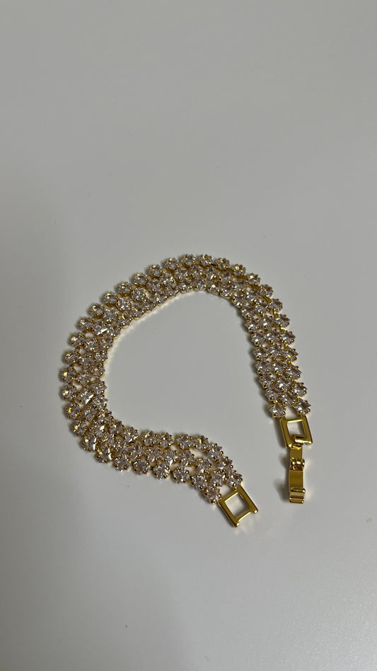 Triple Layered Crystal Bracelet