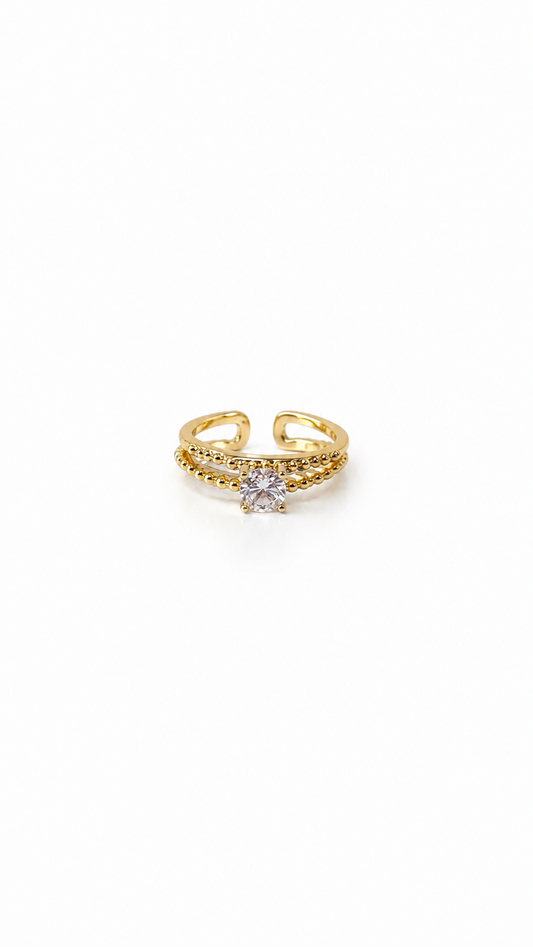 Adjustable Gold-Plated Statement Ring