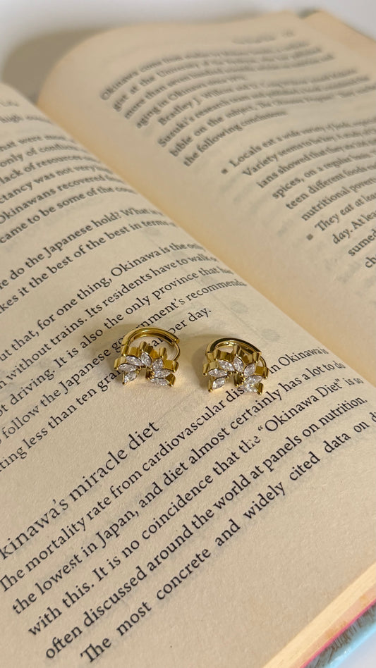 Minimal Flower Gold Earrings A