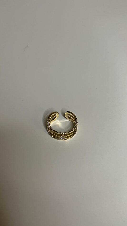 Triple Diamond Studded Ring