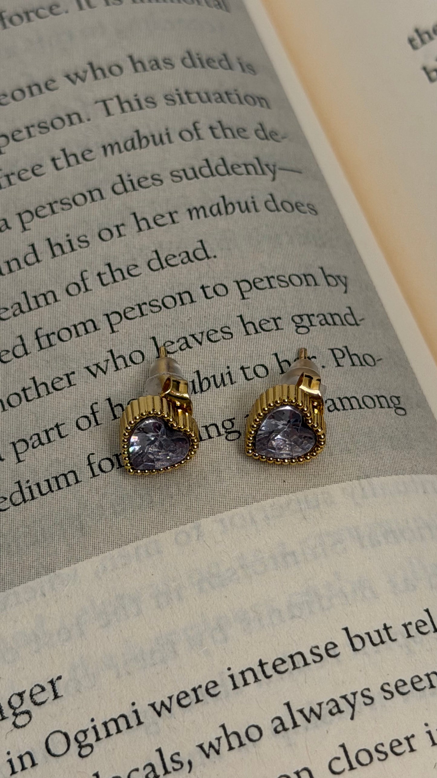 Minimal Heart Shaped Gold Studded Earrings L