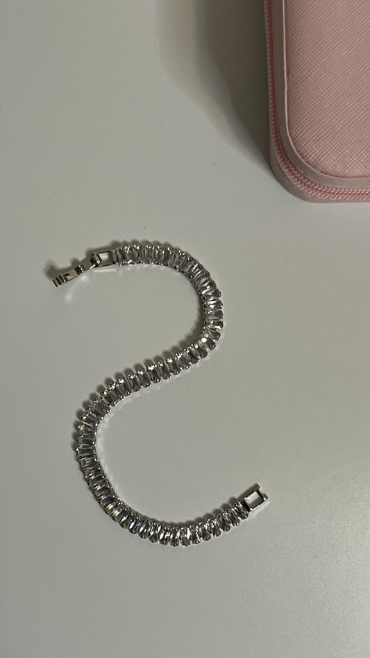 Crystal Silver Tennis Bracelet