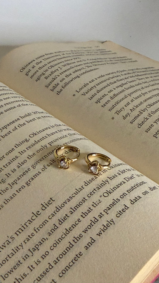 Minimal Flower Gold Earrings D