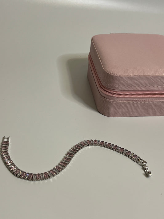 Pink & White Tennis Bracelet