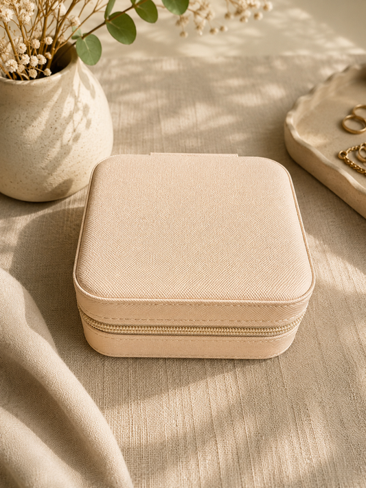 Travel Jewelry Box - Beige