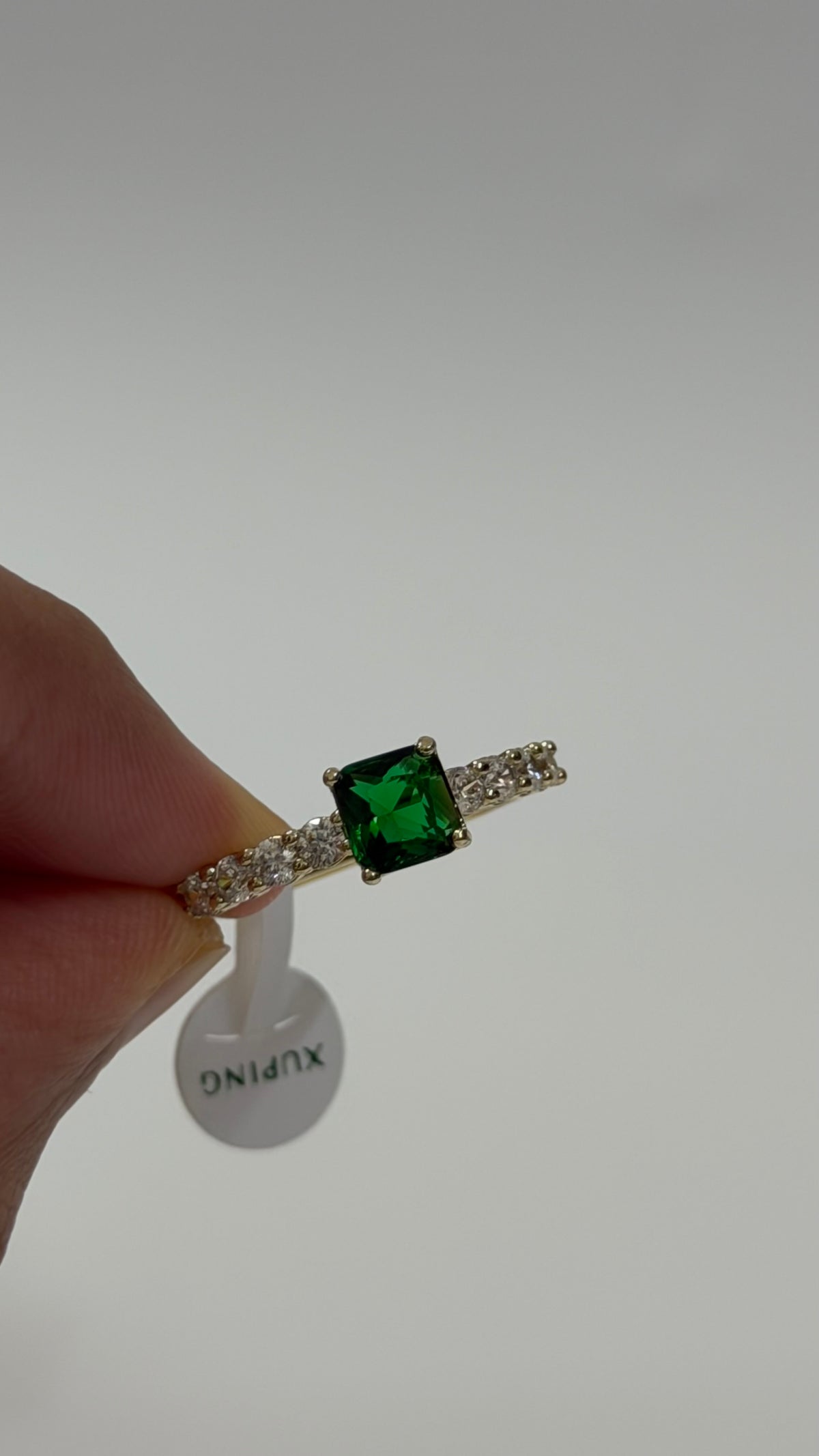 Diamond Emerald Green Ring size 9
