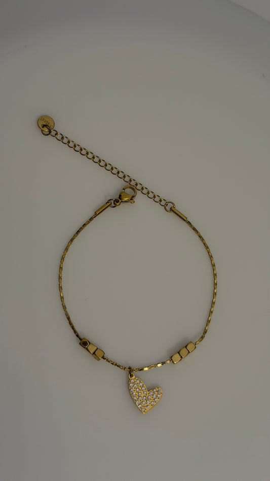 Heart stud Chain Bracelet