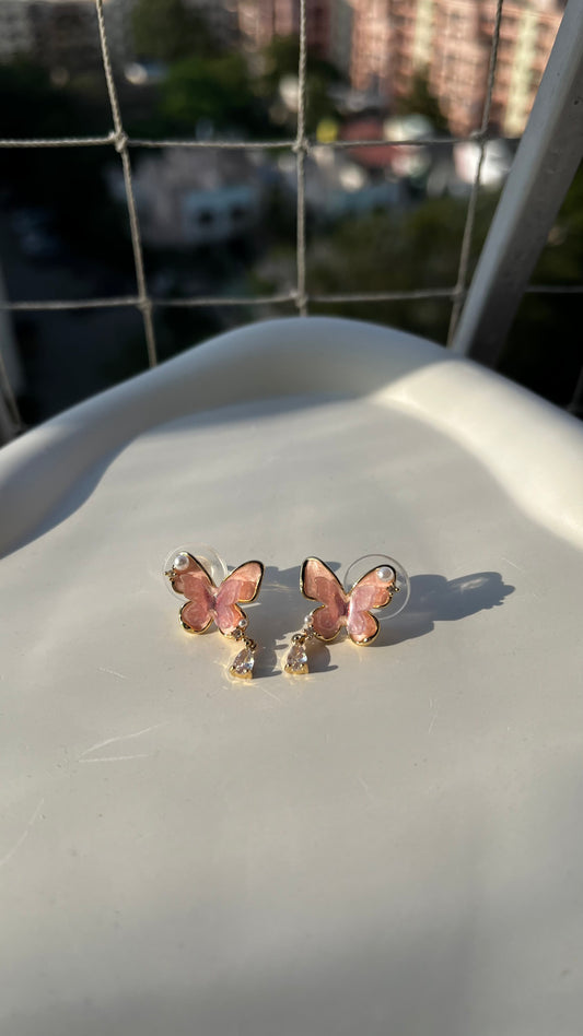 Pink Butterfly Earrings