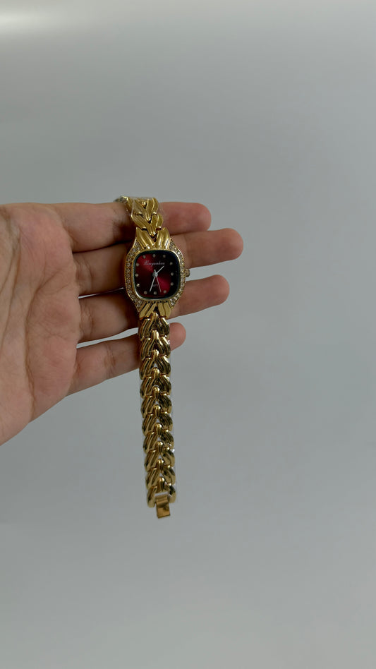 Gold Tone Maroon watch