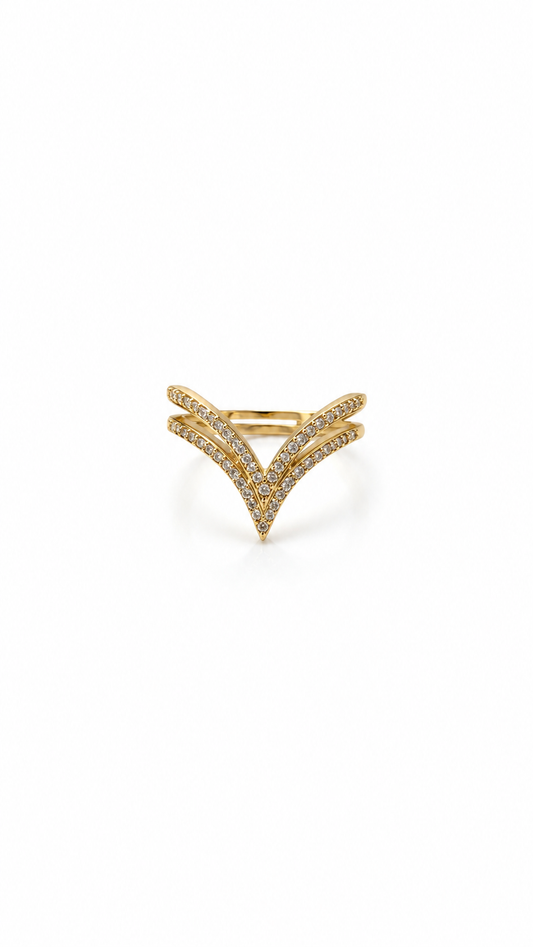 Adjustable Heart Shaped Gold-Plated Statement Rings