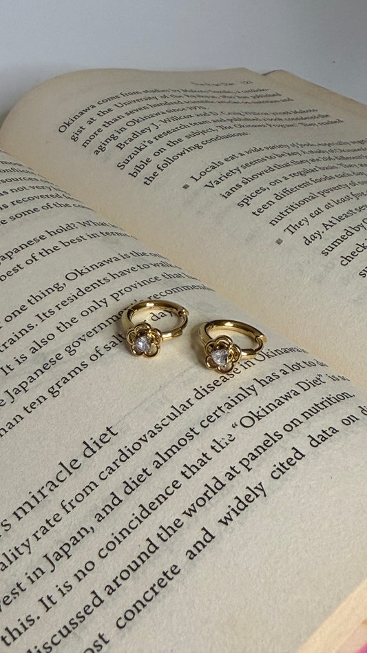 Minimal Flower Gold Earrings D