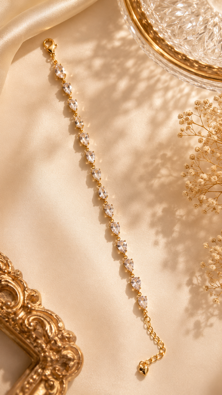 Elegant Pear-Cut Crystal Tennis Bracelet
