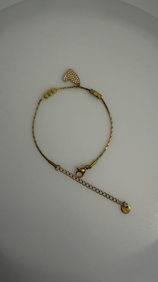 Heart stud Chain Bracelet