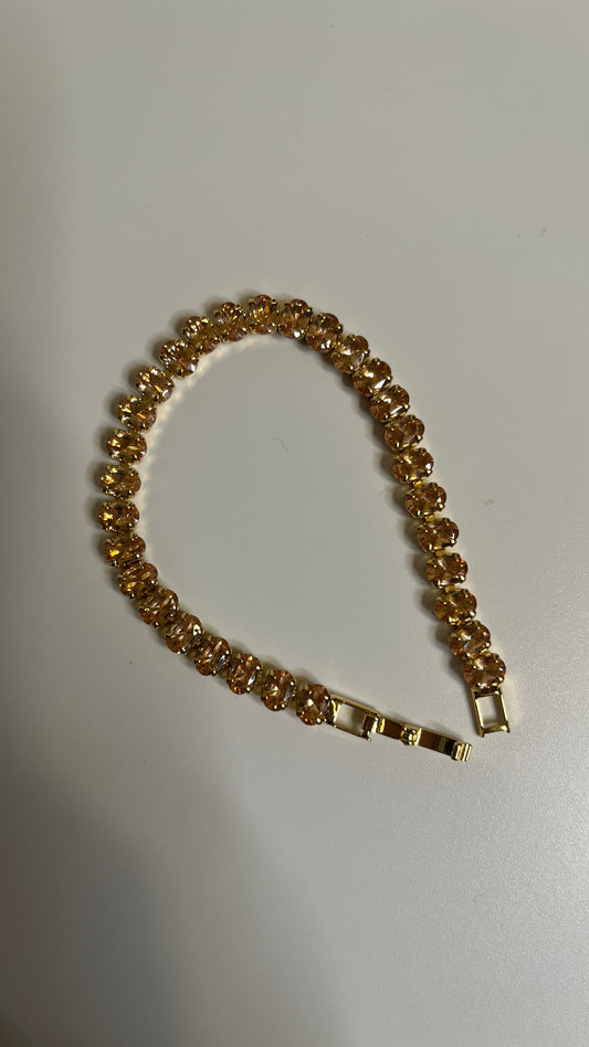 Golden Brown Crystal Bracelet