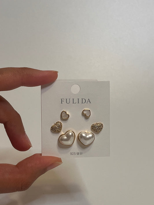Heart Pearl Earrings