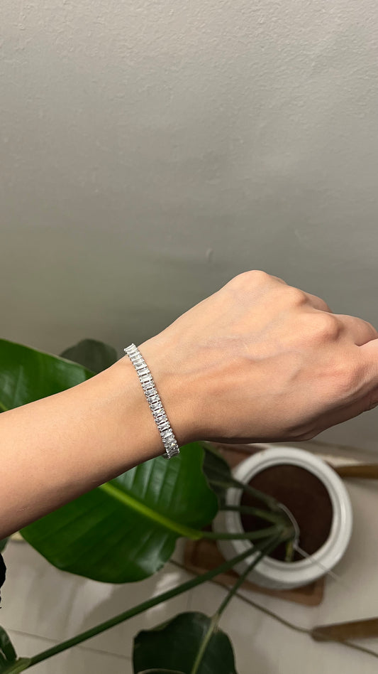 Crystal Silver Tennis Bracelet